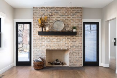Faux Brick Fireplace